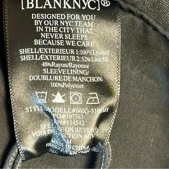 Blank NYC Womens Size Medium Linen Blend Drape Jacket Mixed Media Black - Picture 7 of 12